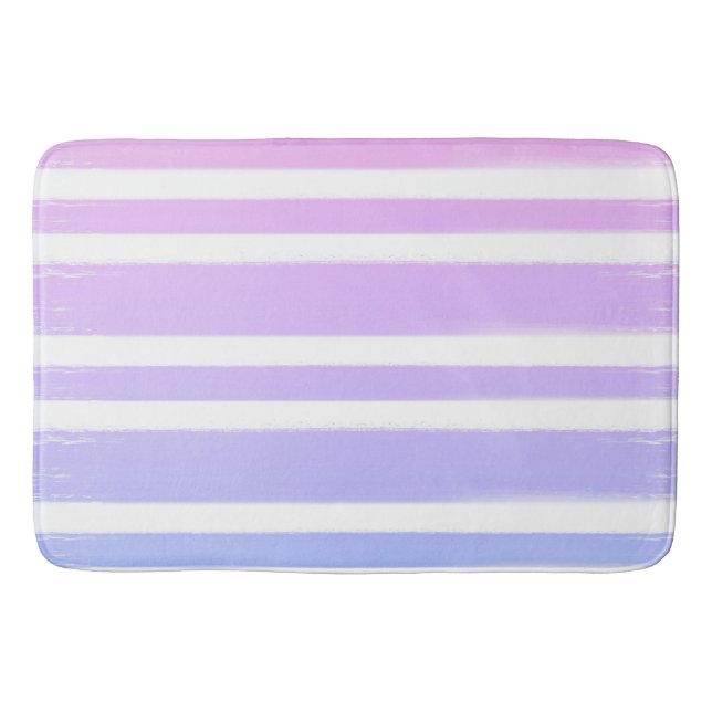 Pastel Pink Purple Blue Paint Brush  Bath Mat (Front)