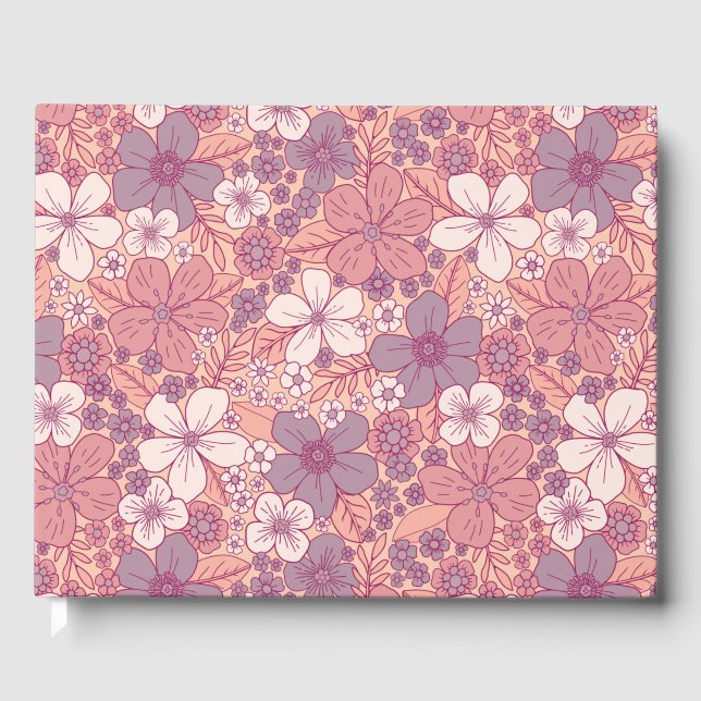 Pastel Pink & Purple Floral Guest Book (Front)