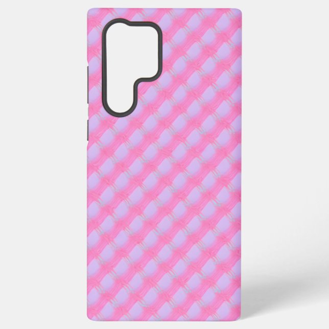 Pastel Pink Purple Gingham Check Phone Case (Back)