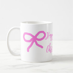 Pastel pink purple happy 1st Christmas bow name da Coffee Mug