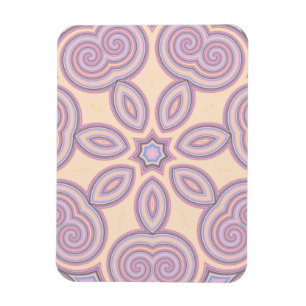 Pastel Pink & Purple Kaleidoscope Pattern Magnet
