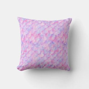 Pastel Pink Purple mermaid unicorn gold magical Cushion