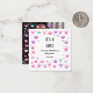 Pastel Pink Purple Princess Crown Photo Border Card