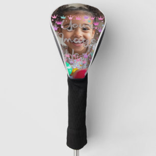 Pastel Pink Purple Princess Crown Photo Border Golf Head Cover