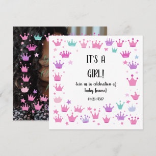 Pastel Pink Purple Princess Crown Photo Border Menu