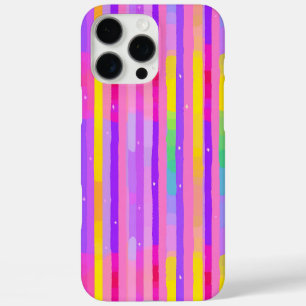 Pastel Pink Purple Stripe Pattern iPhone 16 Pro Max Case