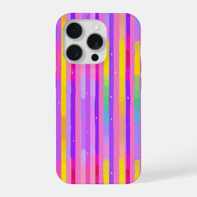 Pastel Pink Purple Stripe Pattern iPhone Case (Back)