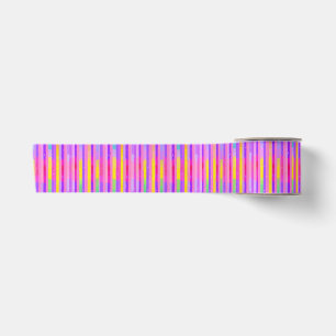 Pastel Pink Purple Stripe Pattern Satin Ribbon