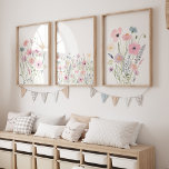 Pastel Pink Purple Wildflowers Nursery<br><div class="desc">This sweet print set features my hand painted watercolor wildflowers in shades of pink,  purple and blues.</div>