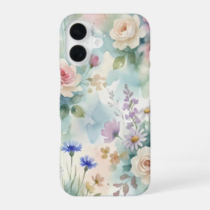 Pastel Pink Rose Floral iPhone 16 Case