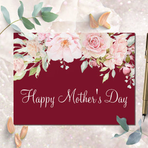 Pastel Pink Rose Flower Floral Happy Mother's Day Postcard