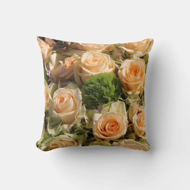 Pastel pink rose pillow (Front)