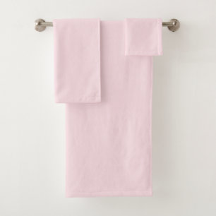 Pastel Pink Rose Solid Colour Bath Towel Set