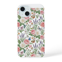 Pastel Pink Roses and Lavender Butterfly Vintage F
