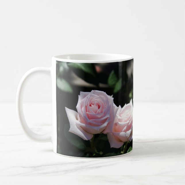 Pastel Pink Roses Coffee Mug (Left)