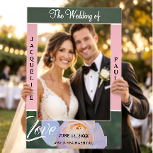 Pastel Pink Roses Love Wedding Hashtag