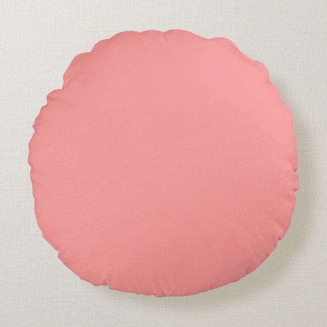 Pastel Pink Salmon Round Cushion (Front)