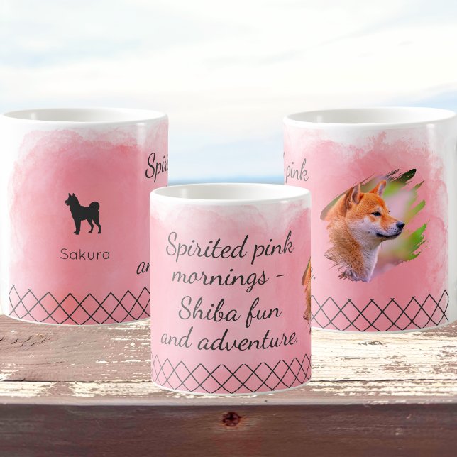 Pastel Pink Shiba Inu  Mug – Custom Photo & Name (Creator Uploaded)