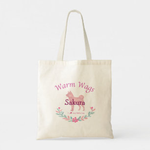 Pastel Pink Shiba Inu   Personalized Christmas Tote Bag
