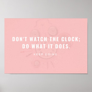 Pastel Pink Simple Minimal Clock Cool Poster