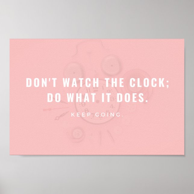 Pastel Pink Simple Minimal Clock Cool Poster (Front)