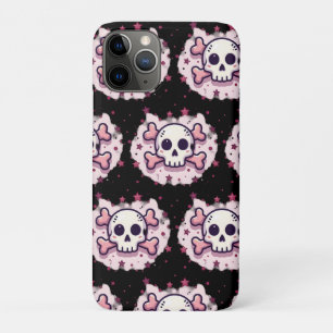 Pastel Pink Skull and Crossbones iPhone 11 Pro Case