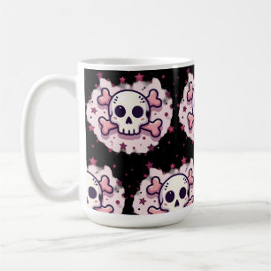 Pastel Pink Skull and Crossbones Coffee Mug