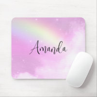 Pastel Pink Sky with Yellow Rainbow