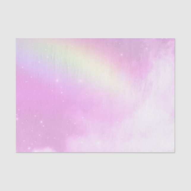 Pastel Pink Sky with Yellow Rainbow Tissue Paper (Front)
