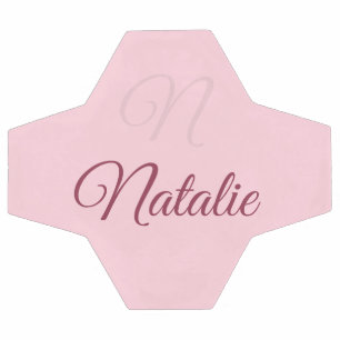 Pastel pink solid color monogrammed soccer ball