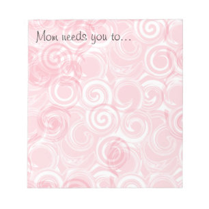 Pastel Pink Spiral Template Background Notepad