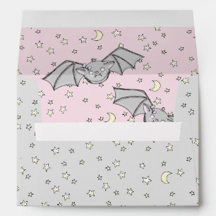 Pastel Pink Spooky Cute Bats Envelopes