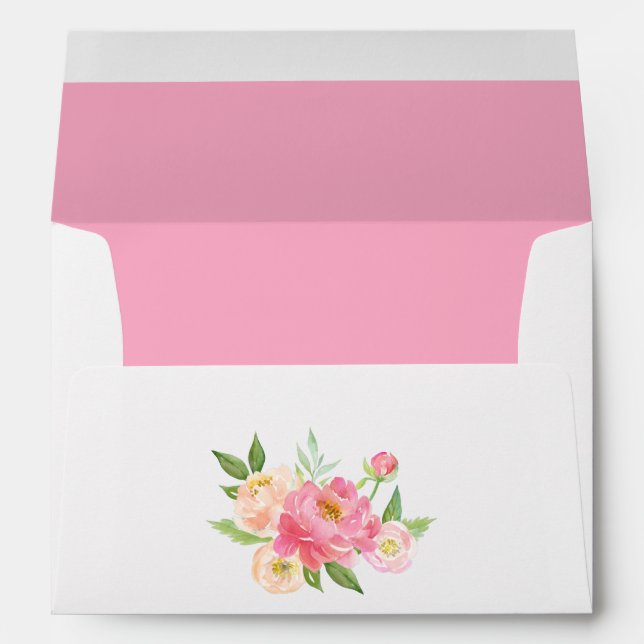 Pastel Pink Spring Wedding Envelope (Back (Bottom))