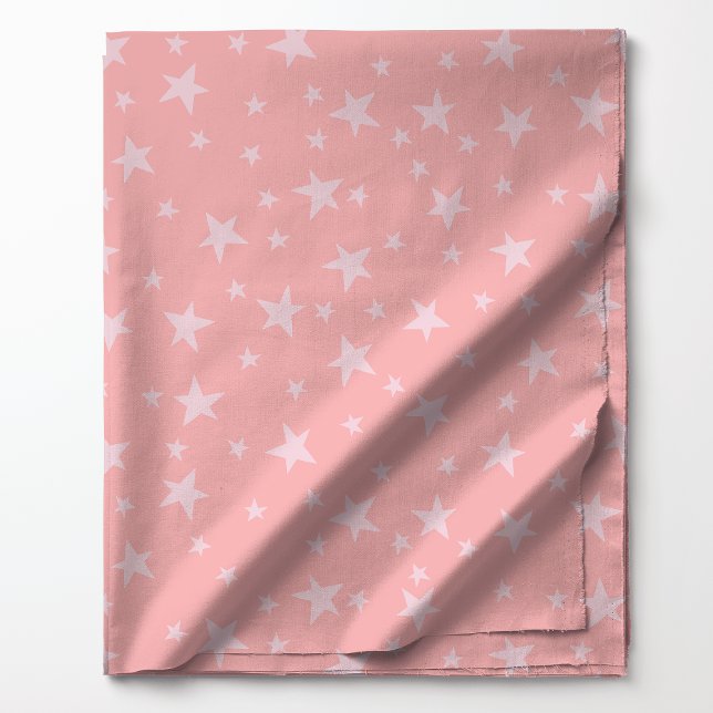 Pastel Pink Starry Sky Celestial Pattern Fabric (Creator Uploaded)