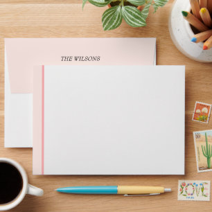 Pastel Pink Sugar Land Watercolor Monogrammed Envelope