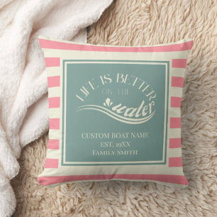 Pastel pink teal boat interior decoration  cushion