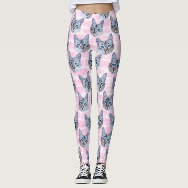Pastel Pink Tito Cat Leggings (Front)