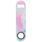 Pastel pink turquoise abstract marble name