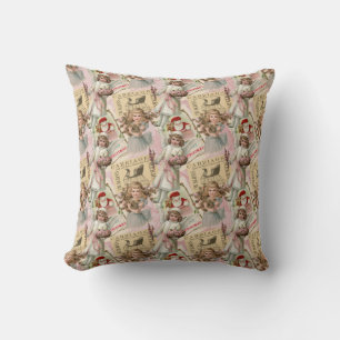 Pastel Pink Victorian Christmas   Cushion