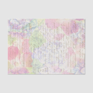 Pastel Pink Vintage Faded Decoupage Floral Tissue Paper