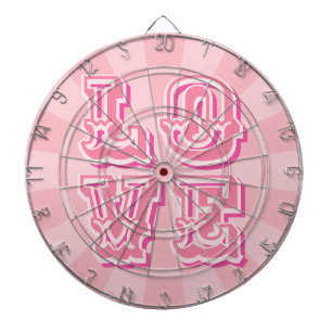 Pastel Pink Vintage LOVE Pretty Design Dartboard