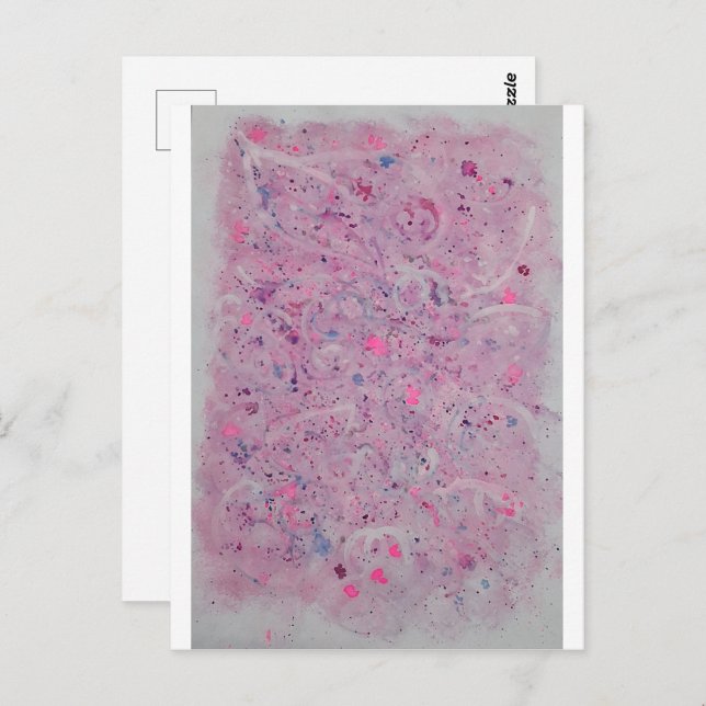 Pastel Pink Watercolor Abstract Postcard (Front/Back)