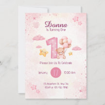 Pastel Pink Watercolor Cute bears