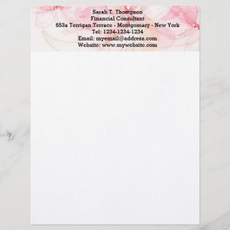 Pastel Pink Watercolor Letterhead