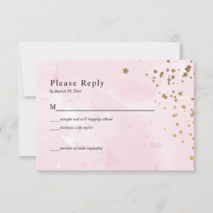 Pastel Pink Watercolor Wedding RSVP Card