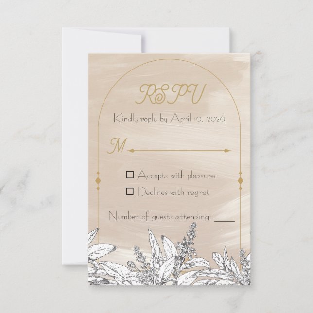 Pastel Pink Wedding RSPV Card (Front)