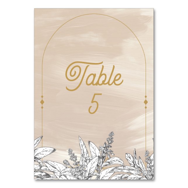 Pastel Pink Wedding Table Number (Front)