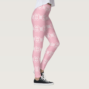 Pastel Pink White Victorian 4Ashley Leggings