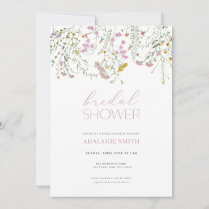 Pastel Pink Wildflower Bridal Shower Invitation