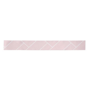 Pastel Pink with A White Geometric Pattern Satin Ribbon